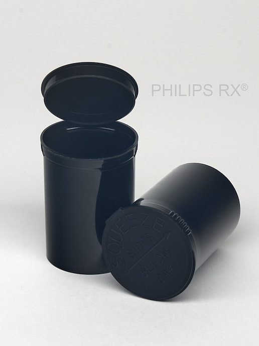 PHILIPS RX® 13 Dram Opaque Black Pop Top Containers (315 per box)