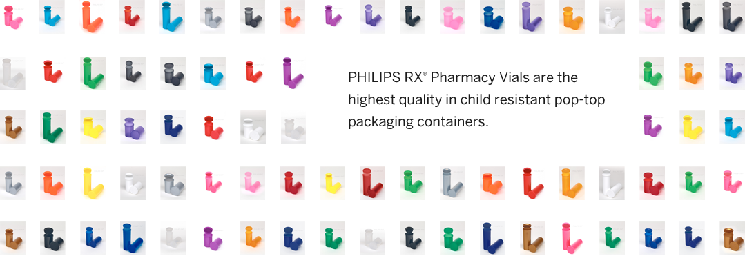 PHILIPS RX® 60 Dram Opaque Aqua Pop Top Containers (75 per box)